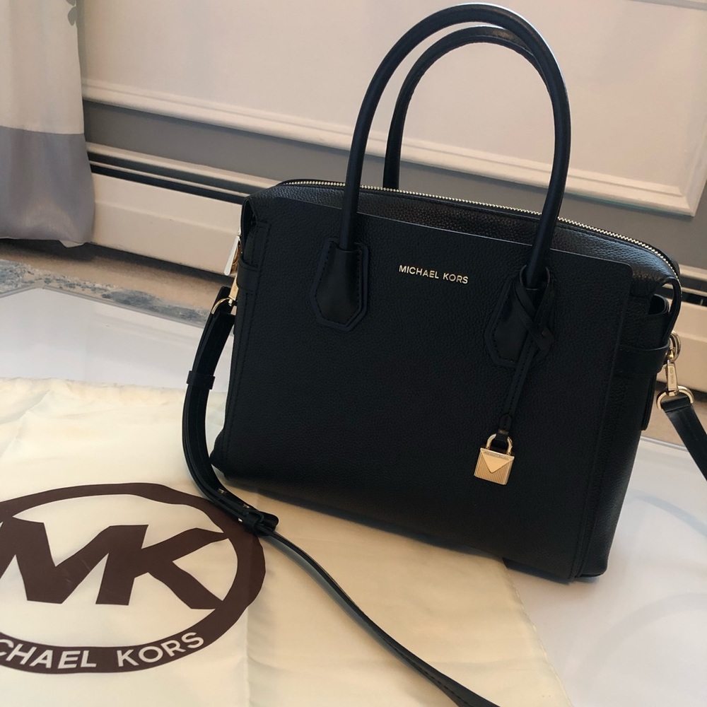 Michael Kors Mercer Medium Pebbled Leather Satchel